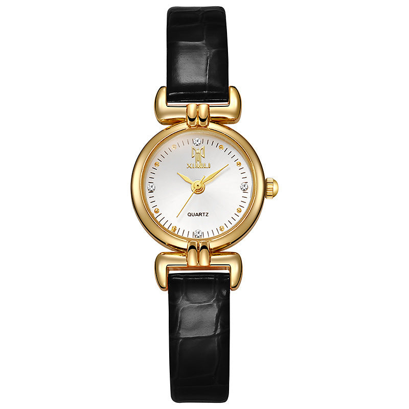 6pcs PU Leather Strap Circular Dial Quartz Watch for Men and Women