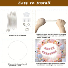 100cm Round Balloon Arch Stand Kit for Wedding Birthday Baby Shower