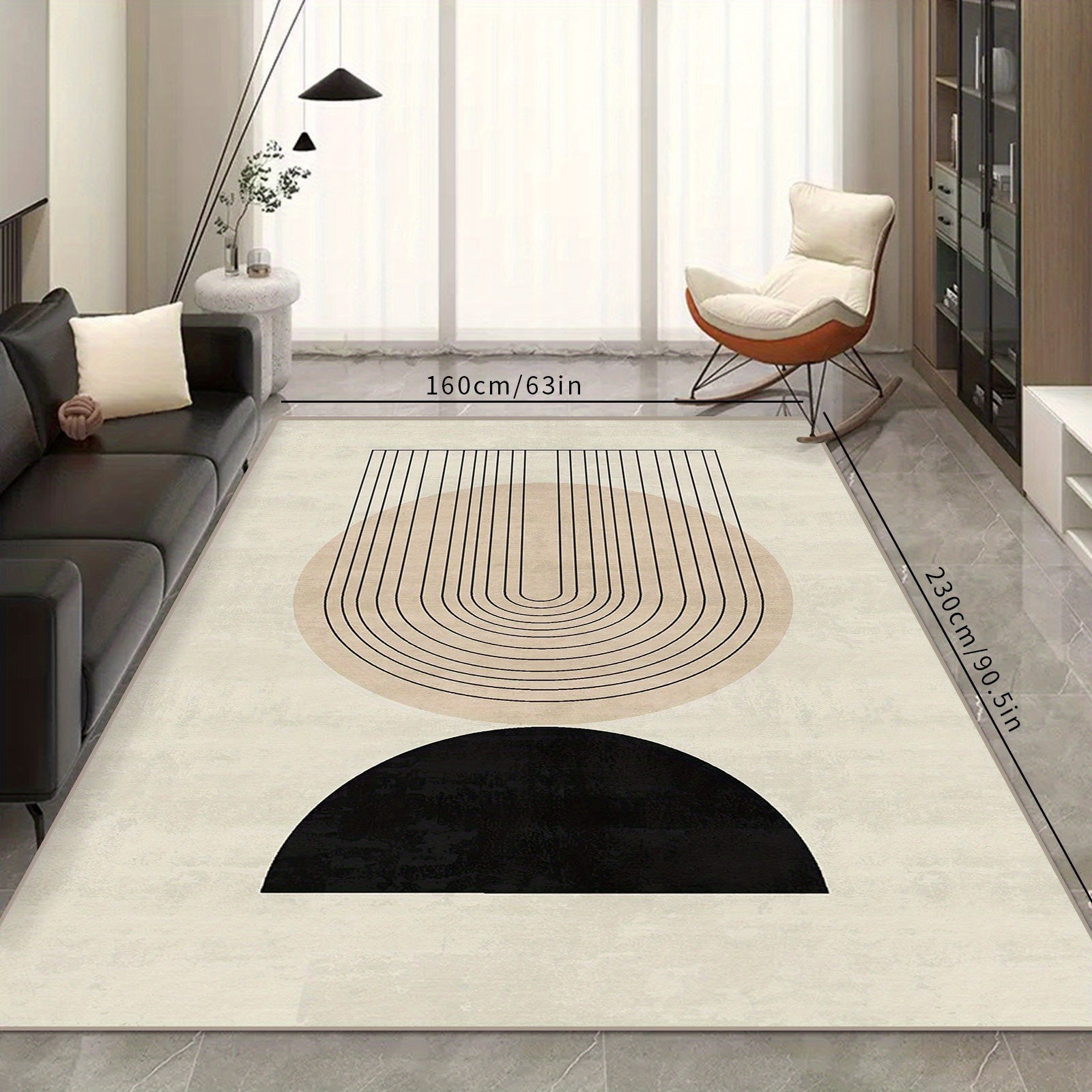 Large Modern Nordic Area Rug Geometric Pattern Living Room Bedroom Mat