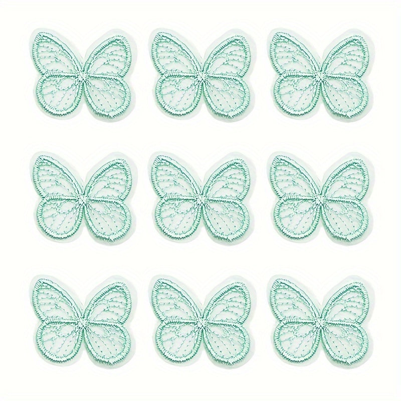 9pcs Butterfly Appliques for Headwear Hairpin Crafts Decor Patches