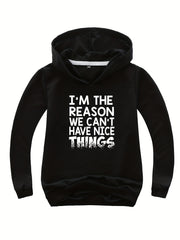 Funny 'We Can't Have Nice Things' Print Hoodie for Boys
