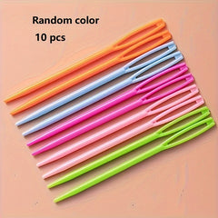 10pcs Mixed Plastic Knitting Needles Crochet Hooks Yarn Needle DIY Sweater