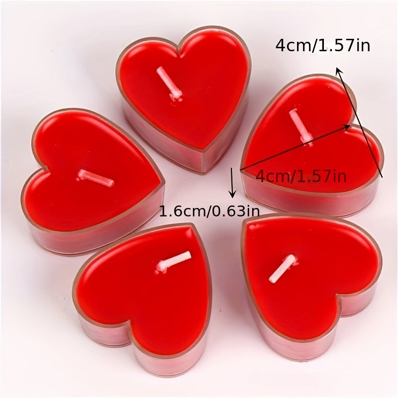 9pcs Romantic Heart Candles Proposal Confession Decor