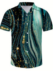 Abstract Print Men's Casual Short Sleeve Shirt