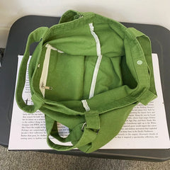 90s Canvas Oversized Slouchy Bag Y2k Stylish School Laptop Handbag
