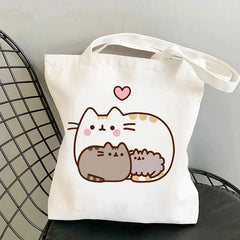 90s Female Cat Bag Women Shopping Bag Gothic Shopper Bag Canvas Shoulder Bag