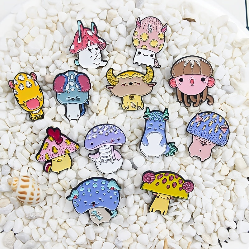 Zodiac Cartoon Brooch Set 12 Animals Rat Cow Tiger Rabbit Dragon Snake...