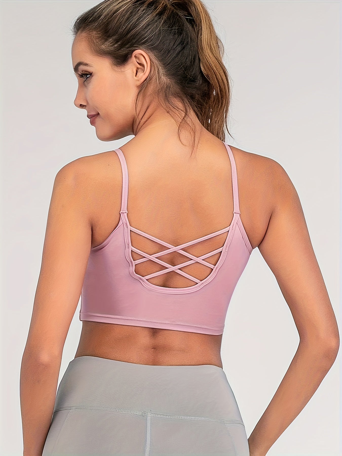 High Stretch Shockproof Sports Bra Criss Cross Cami Yoga Bra