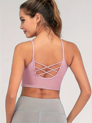 High Stretch Shockproof Sports Bra Criss Cross Cami Yoga Bra