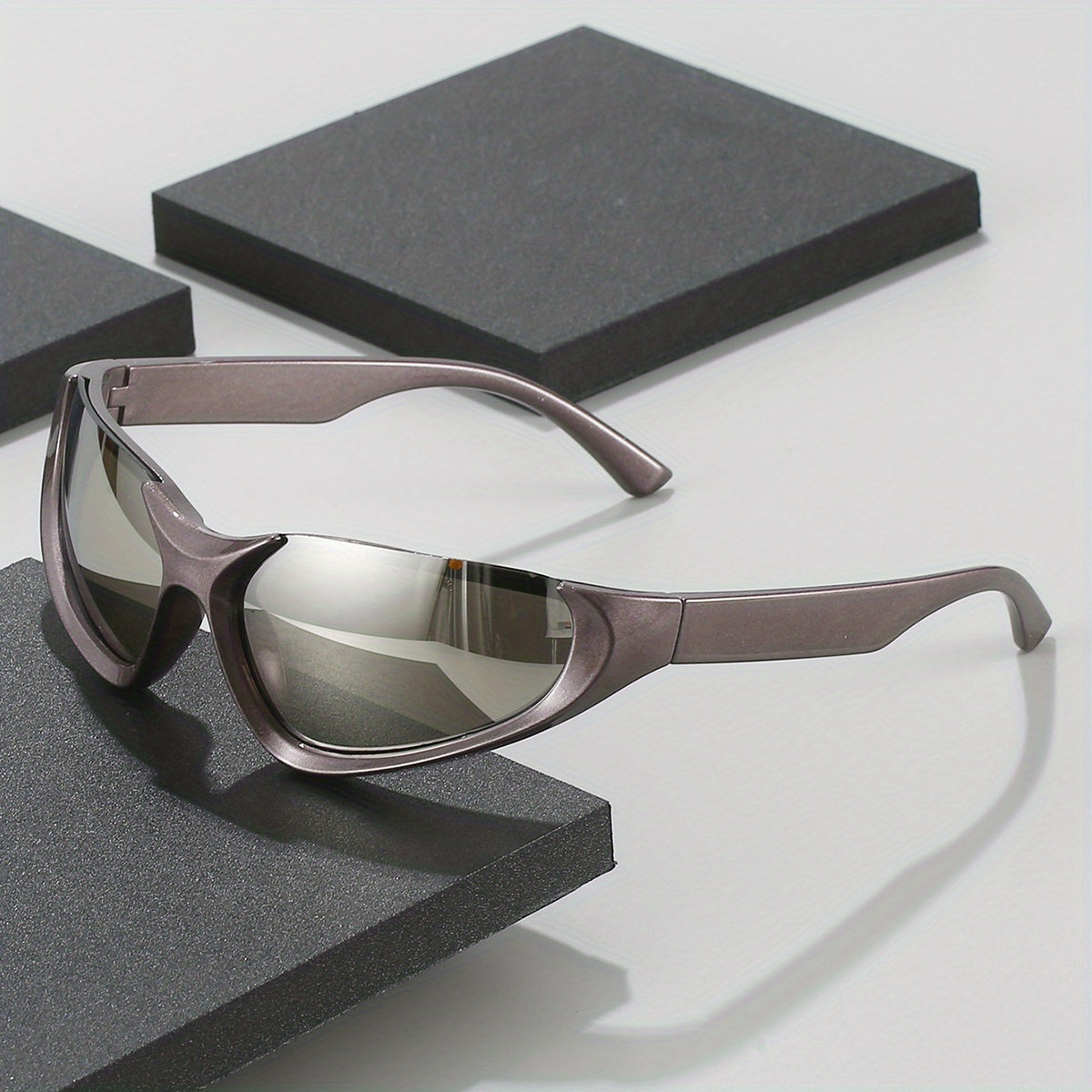 Y2K Wrap Around Shield Sunglasses Mirror Sun Shades