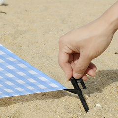 Beach Mat Portable Sand Proof with Fixing Nails - Ideal for Hiking & Travel