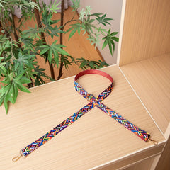 Geometric Rainbow Shoulder Strap, Ethnic Style Wide Purse Strap