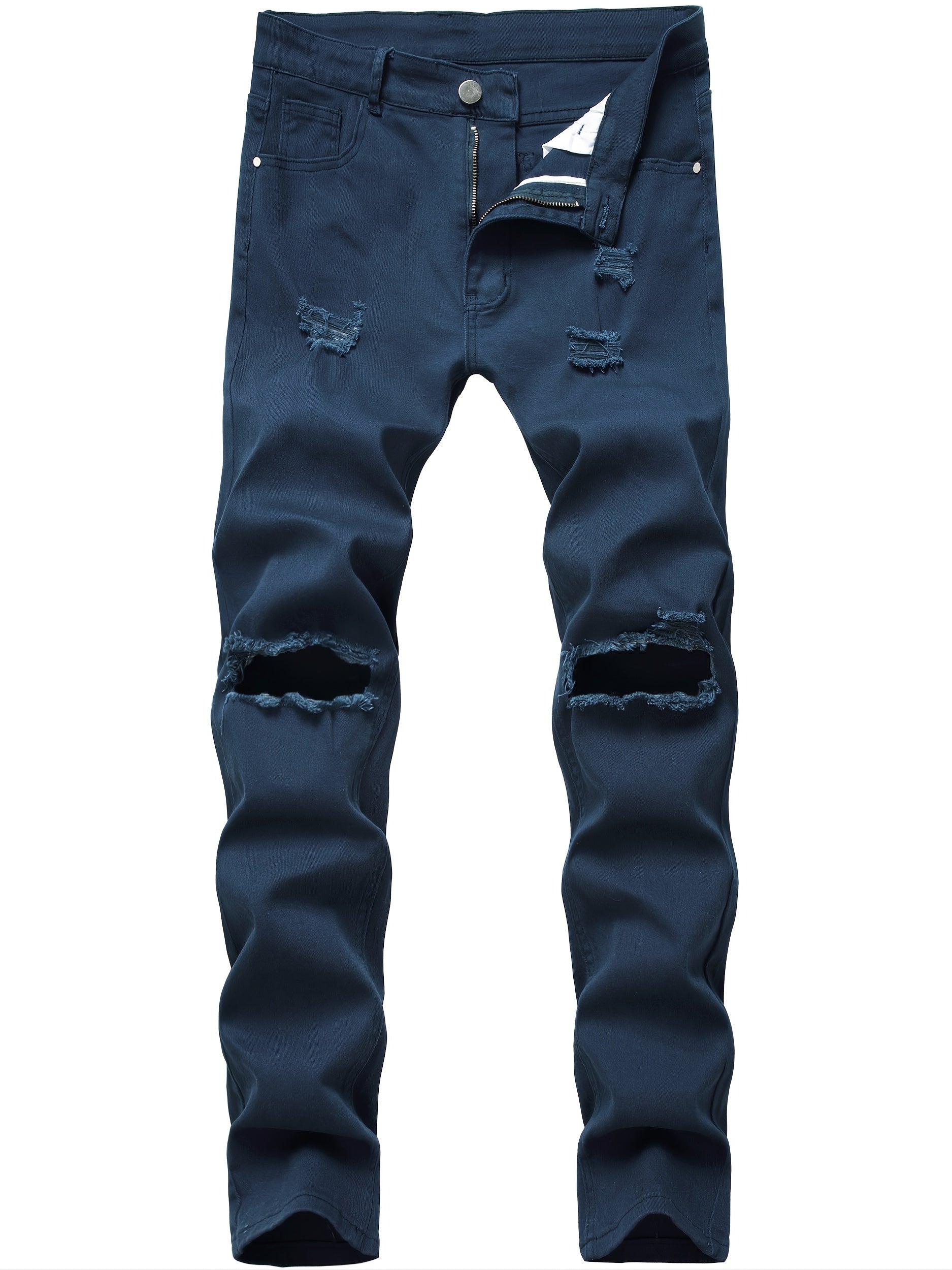 Men's Ripped Slim Fit Distressed Jeans