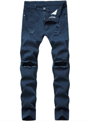 Men's Ripped Slim Fit Distressed Jeans