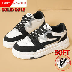 Women's Lace-Up Platform Sneakers Breathable Low Skate Shoes