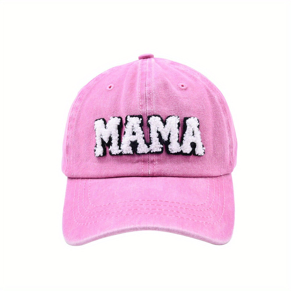 MAMA Patch Baseball Cap Candy Washed Distressed Sunscreen Dad Hats