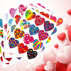 Heart Shaped Envelope Seal Stickers for Gifts, 16 Sheets