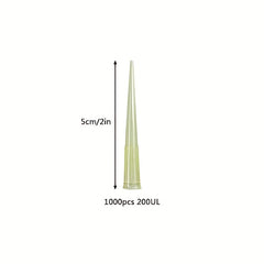 1000pcs Pipette Tips Clear Yellow Lab Plastic Liquid Pipettor Tips