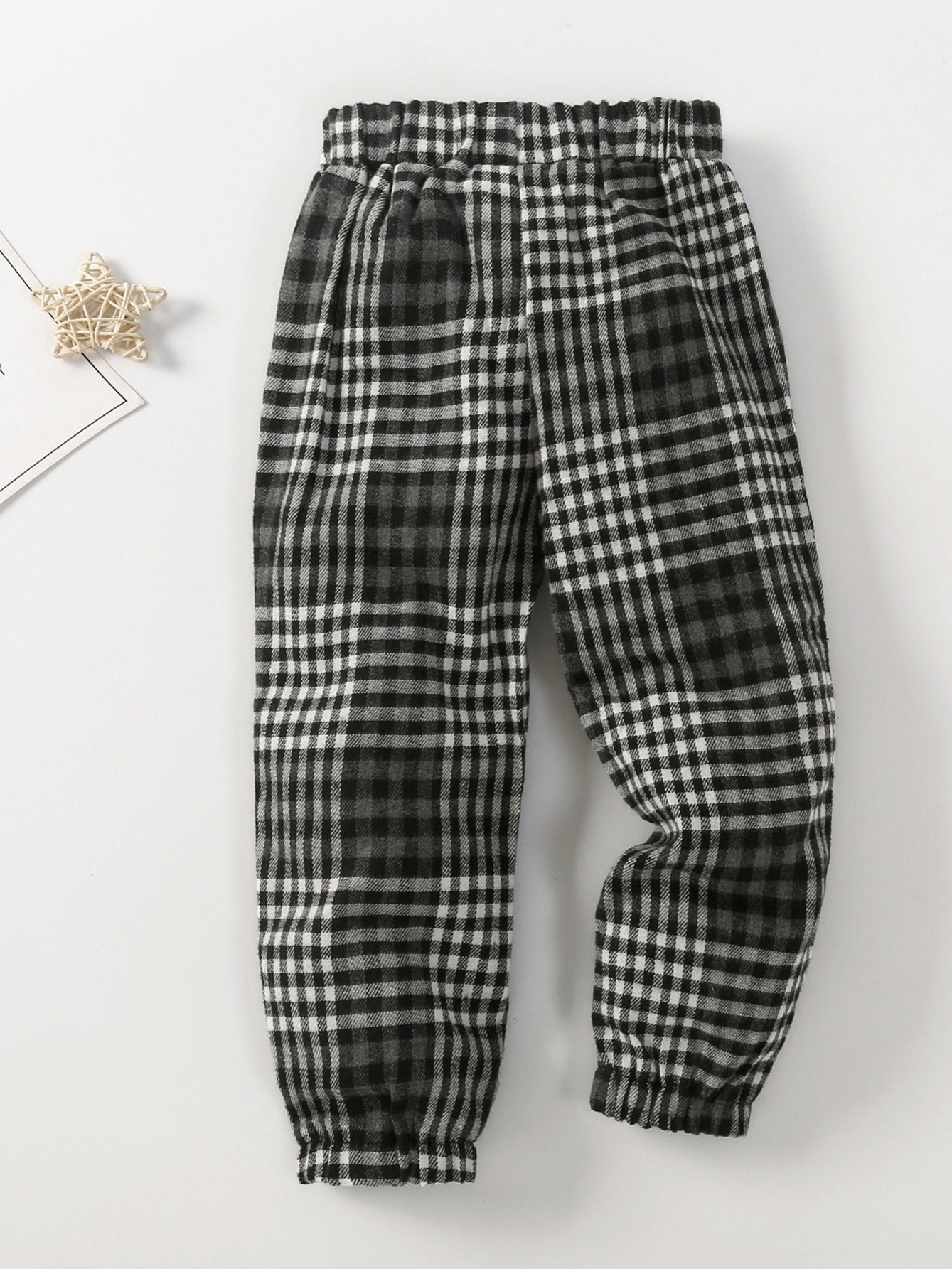 Toddler Boys Plaid Pattern Casual Pants