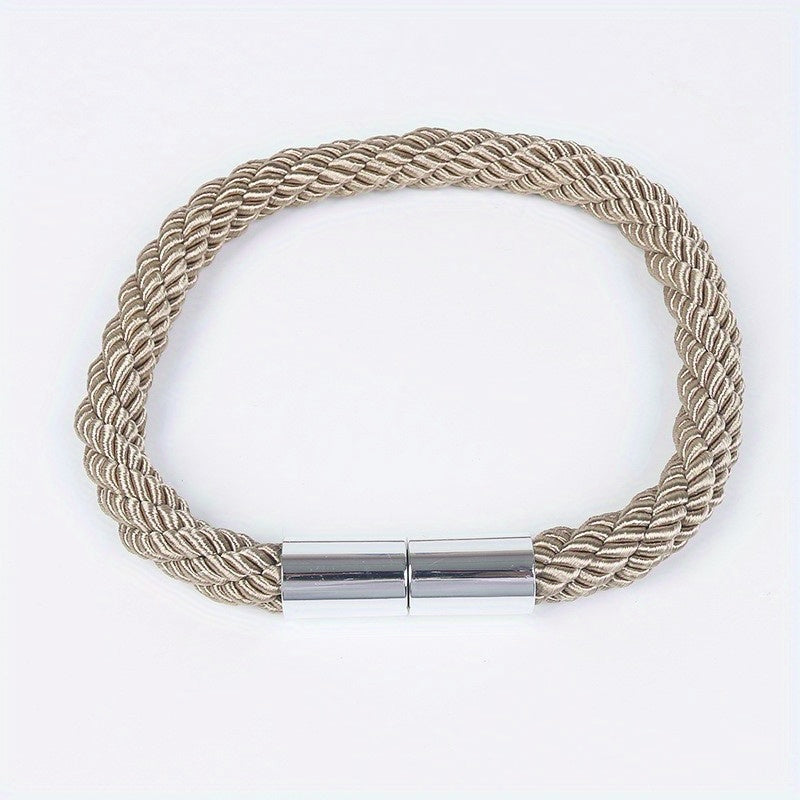 2pcs Plastic Curtain Rope w/ Magnetic Buckle for Home Decor