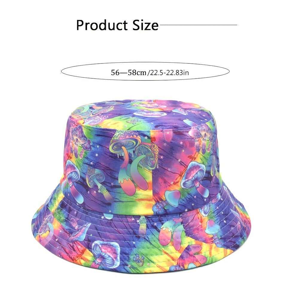 Magic Mushroom Bucket Hat Women Reversible Sun Hat Fisherman Cap