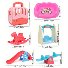 Plastic Dog Figurine Playset with Accessories for Kids