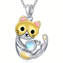 Yellow Cat Necklace Men And Women Banquet Jewelry Couple