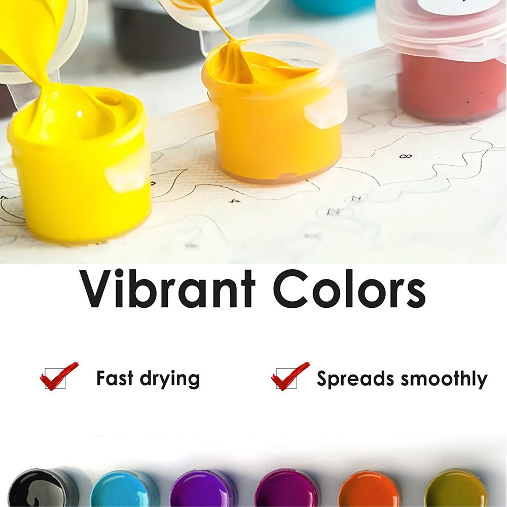 Fantasy Forest Paint by Numbers Kit for Adults DIY Vibrant Sky and Dreamlike Riv