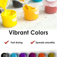 Fantasy Forest Paint by Numbers Kit for Adults DIY Vibrant Sky and Dreamlike Riv