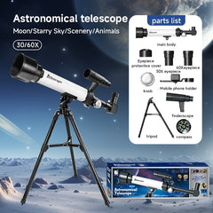 SCIENCEHORSE Telescope with Binoculars 30 60x Magnification Manual Focus