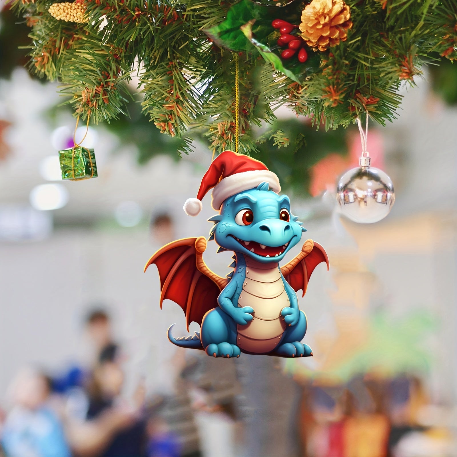 Little Fire Dragon Car Pendant 2D Acrylic Christmas Decoration Keychain