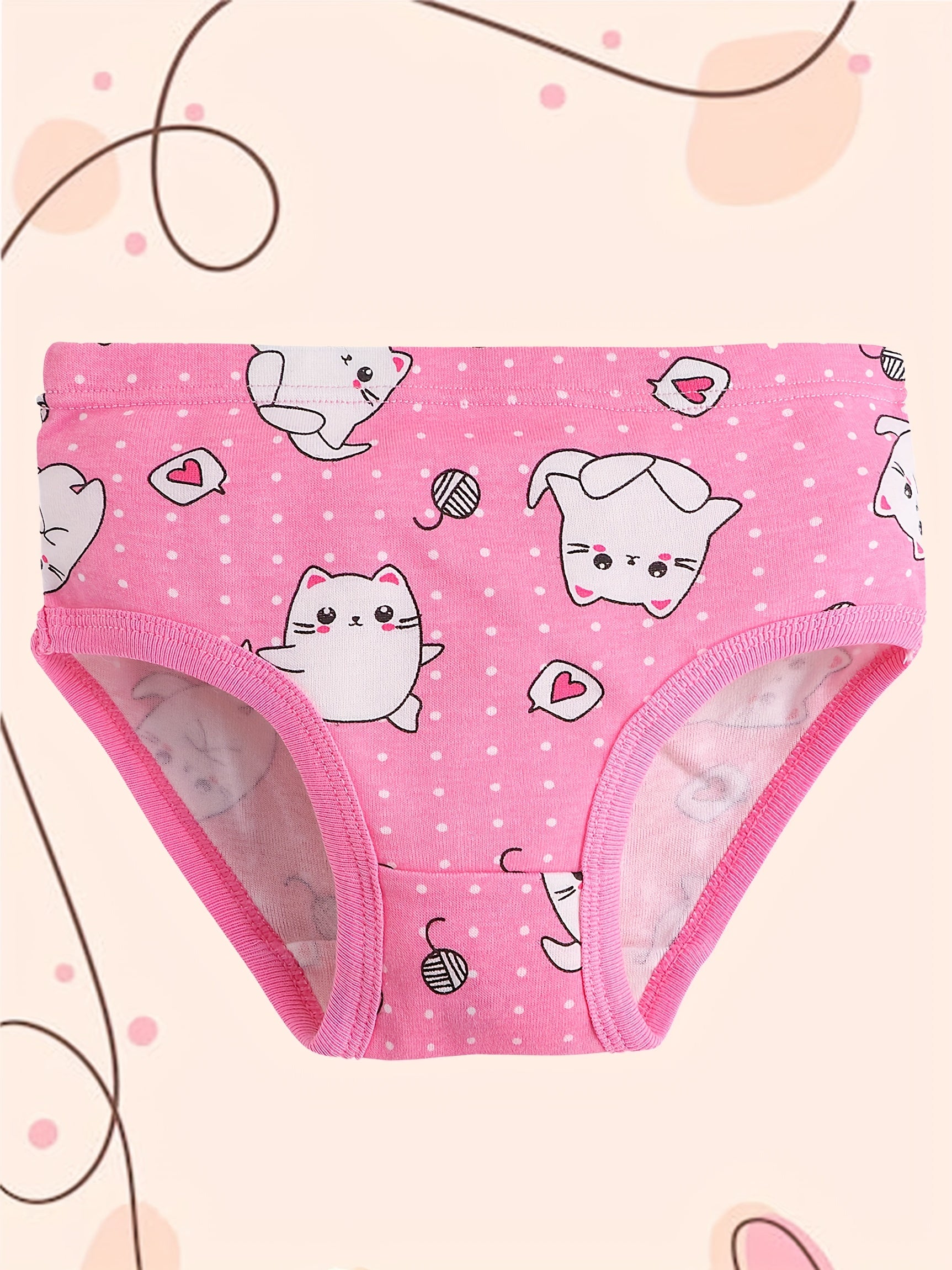 6pcs Girl's Triangle Panties Multiple Colors Elastic Waist Shorts 100 Cotton