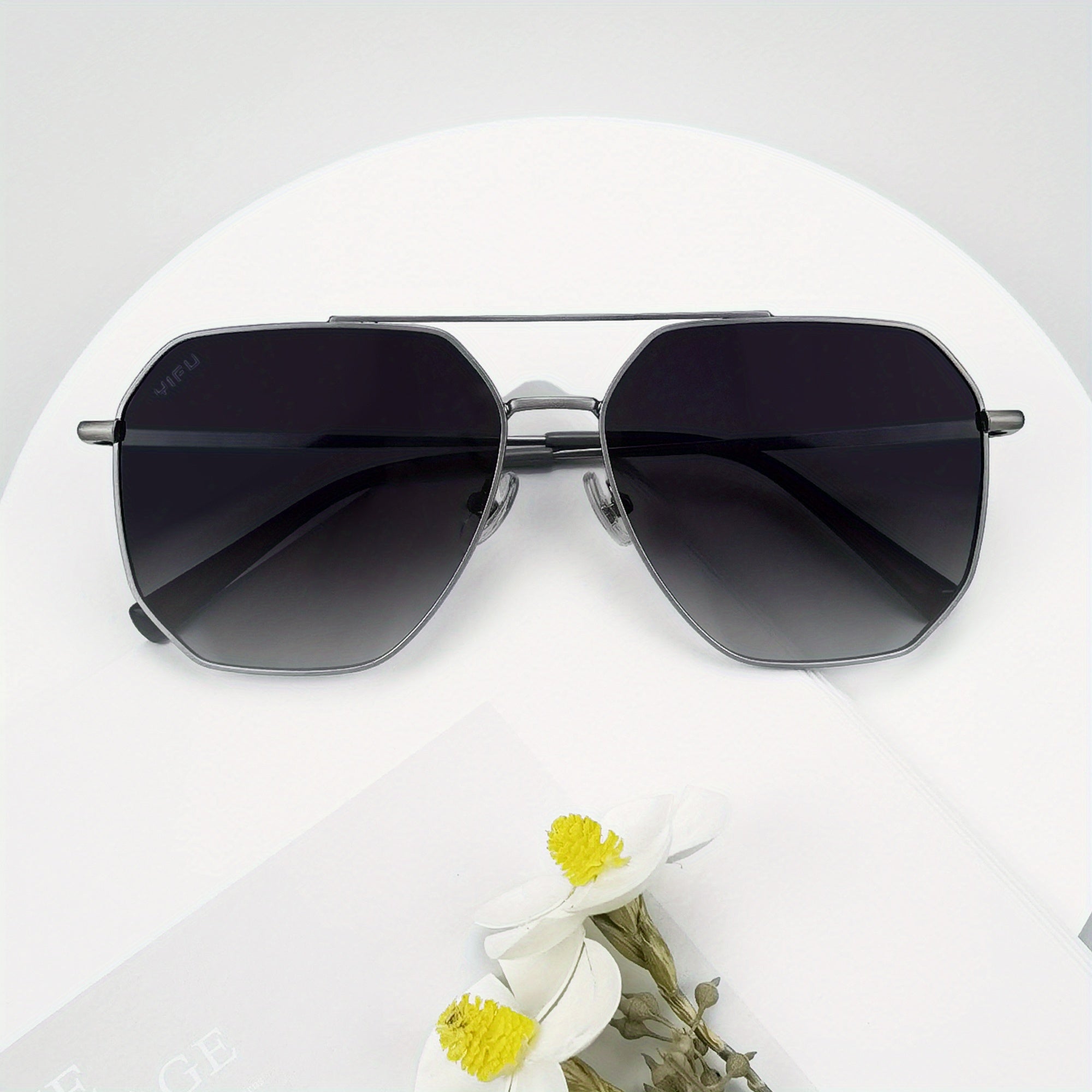 Men's Polarized Square Double Bridge Sunglasses UV 400