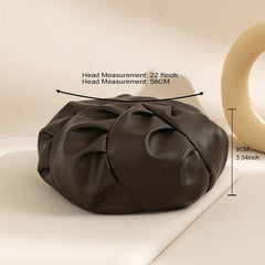 Vintage Ruched PU Leather Beret Solid Octagonal Hat French Style Painter Hats