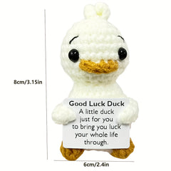 Fabric Crochet Duck Toy Lucky Duck with Yellow Beak Birthday & Party Decor