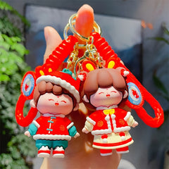 Chinese Style Cartoon Doll Keychain Bag Pendant Year Gift
