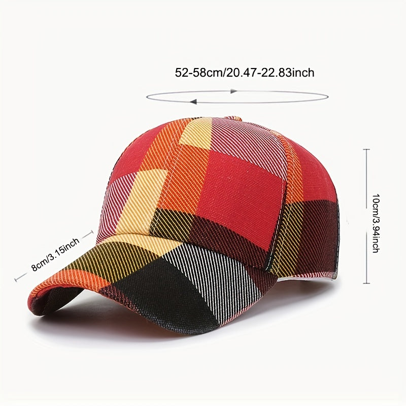 Block Baseball Cap Vintage Couple Casual Sun Hat Adjustable Unisex Sports Hats