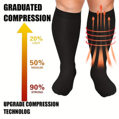 Copper Compression Socks 15-20 mmHg Extra Wide Calf Knee High