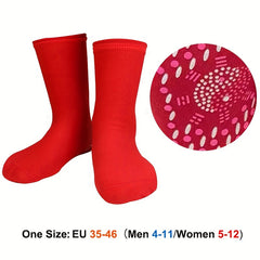3 Pairs Washable Thermal Socks Massage Footbed Anti-odor One Size 35