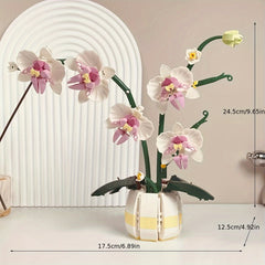 Pink Orchid Vase with Butterfly Valentine's Gift for Her