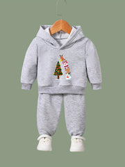 OERYUI Kids Christmas Activewear Set Hoodies Pants Breathable Animal Print 2pcs