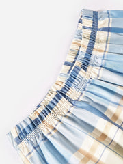 Letter Print Short Sleeve Tops & Plaid Shorts Set Women's Sleepwear & Loungewear