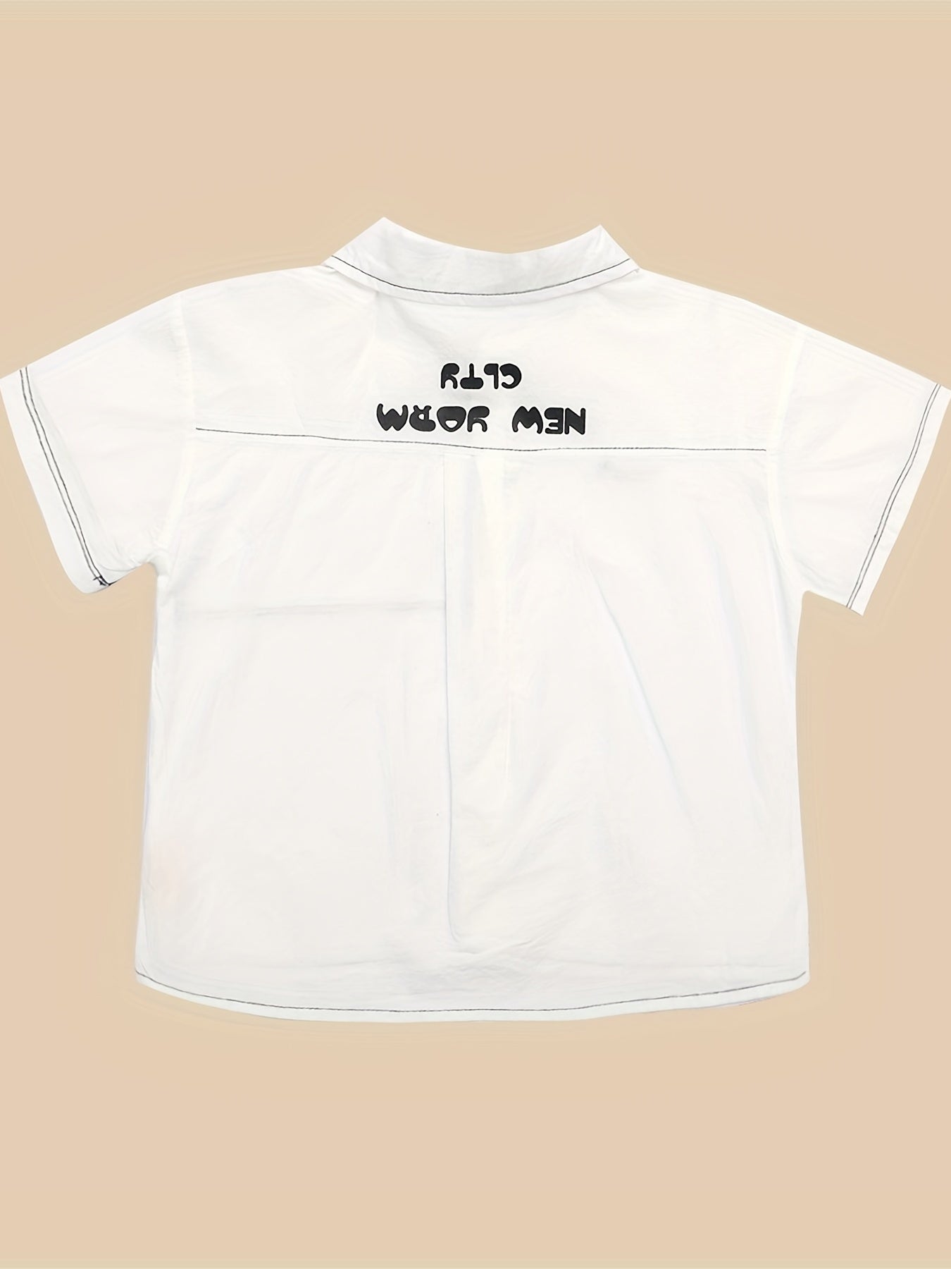 Boys Stylish Creative Shirt Casual Lightweight Comfy Short Sleeve Lapel Tee Tops