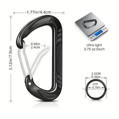 Heavy Duty Carabiner for Camping Hiking Keychain Clip Backpack Paddle Travel
