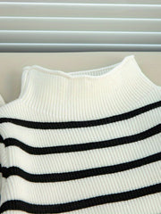 Boys Striped Sweater Round Neck Long Sleeve Warm Knit Pullover Top