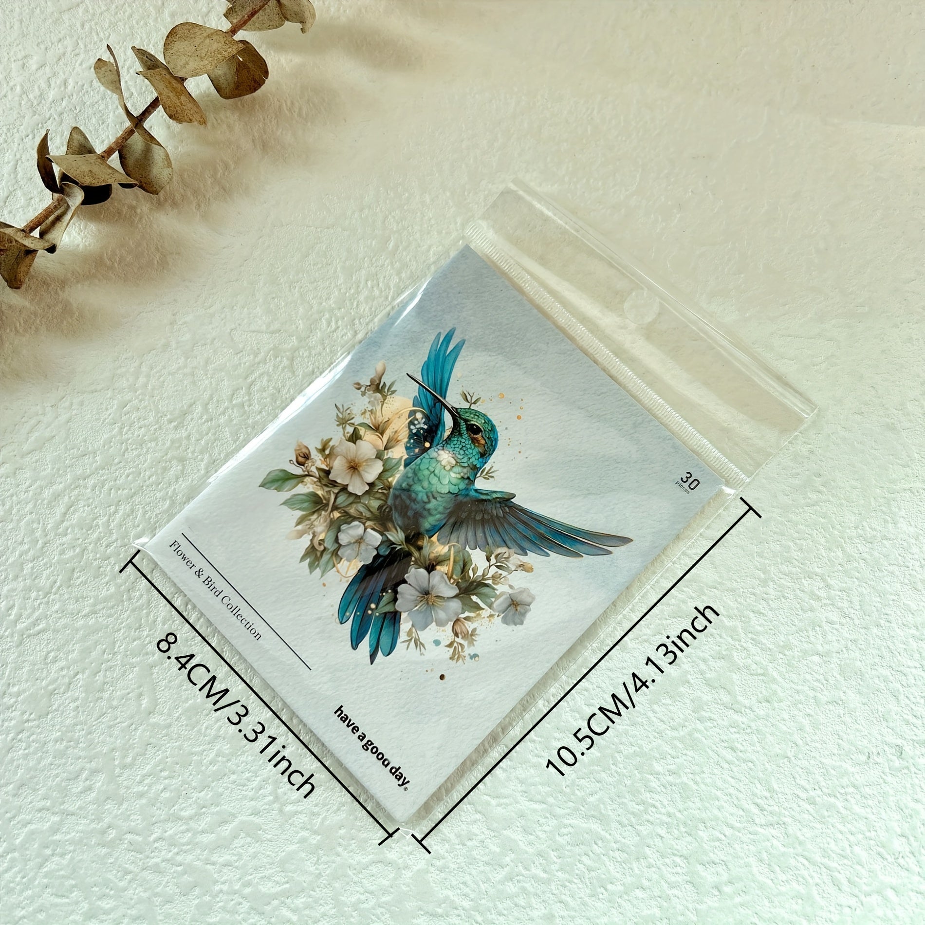 30pcs Cartoon Aesthetics Decals Watercolor Flower Bird DIY Sticker Pack