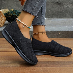 Women's Knit Mesh Walking Shoes Slip on Casual Sneakers