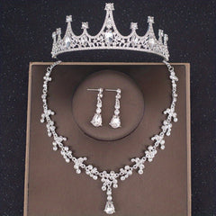 Crystal Crop Necklace And Earrings Set Bridal Jewelry Accessories
