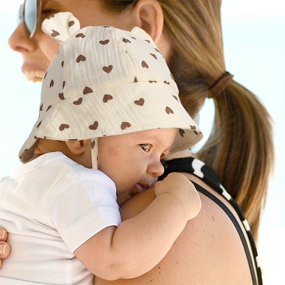 Baby Rabbit Ears Bucket Hat Cotton And Hemp Cloth Material
