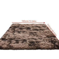 Tie Dyed Dark Brown Soft Carpet Waterproof Kitchen Floor Mat